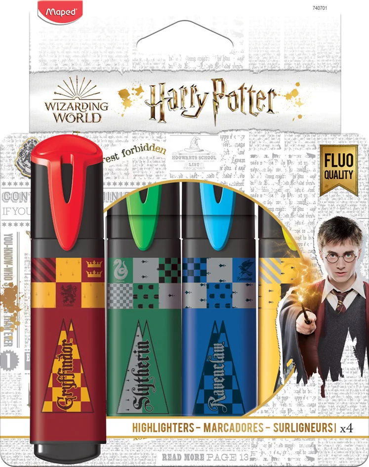 Maped Surligneur HARRY POTTER, étui carton de 4 - OEM 740701