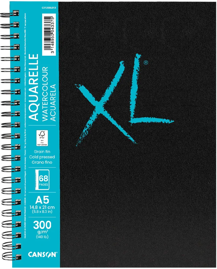 CANSON Carnet de dessin XL BOOK AQUARELLE, A5 - OEM C31200L013