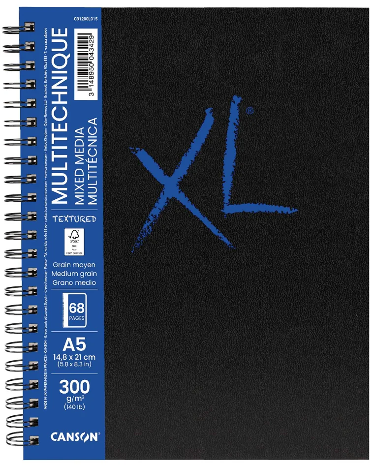 CANSON Carnet de dessin XL BOOK MIXED MEDIA Textured, A4 - OEM C31200L016