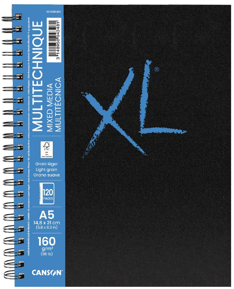 CANSON Carnet de dessin XL BOOK MIXED MEDIA, A5 - OEM C31200L021