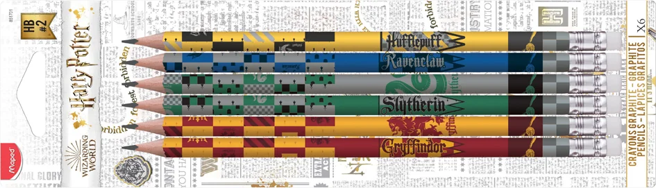 Maped Crayon à papier HARRY POTTER, avec gomme, blister de 6 - OEM 851701