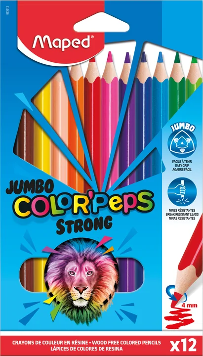 Maped Crayon de couleur triangulaire JUMBO COLOR'PEPS STRONG - OEM 863312