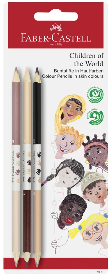 FABER-CASTELL Crayon de couleur Children of the World, par 3 - OEM 116511