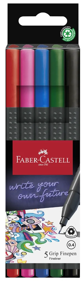FABER-CASTELL Feutre pointe fine GRIP FINEPEN, étui de 10 - OEM 151610