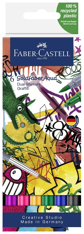 FABER-CASTELL Marqueur aquarelle GOLDFABER, étui Graffitis - OEM 164525