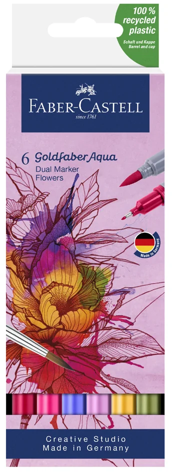 FABER-CASTELL Marqueur aquarelle GOLDFABER, étui Fleurs - OEM 164527