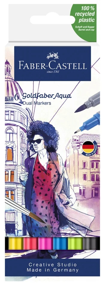 FABER-CASTELL Marqueur aquarelle GOLDFABER, étui de 18 - OEM 164618