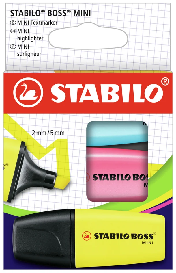 STABILO Surligneur BOSS MINI, étui en carton de 5 - OEM 07/5-2-01