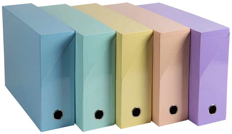 EXACOMPTA Boîte transfert Aquarel, 90 mm, assorti - lot de 5 - OEM 89560E