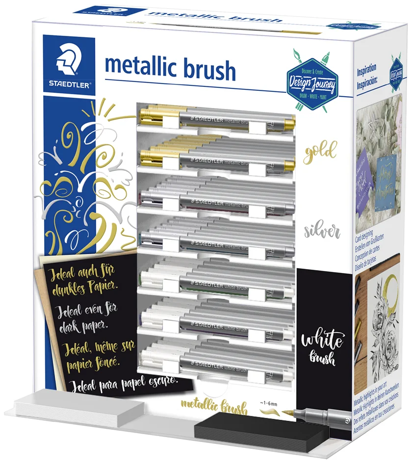 STAEDTLER Feutre pinceau metallic brush, présentoir de 70 - OEM 8321-SCA70