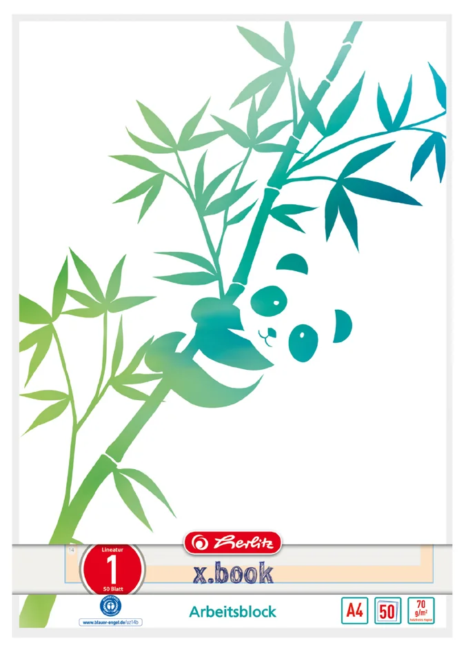 herlitz Bloc de cours GREENline A4, 50 feuilles, réglure 1 - OEM 400160921