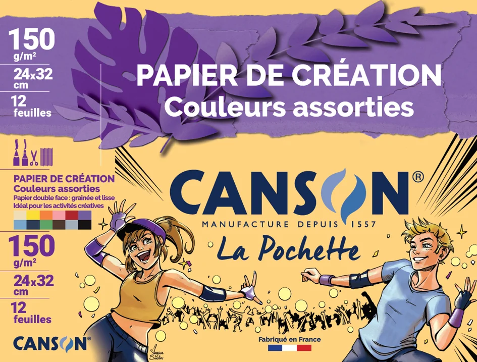 CANSON Papier de création, 240 x 320 mm, couleurs assorties - OEM C400110438
