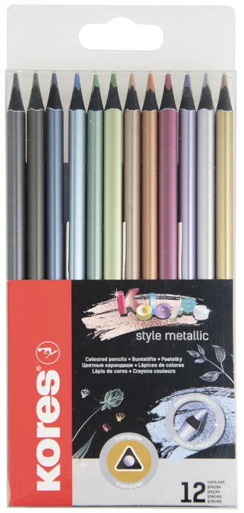 Kores Crayon de couleur 'Kolores Metallic Style', étui de 12 - OEM BB93316