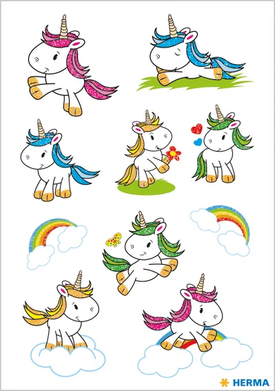 HERMA Autocollants DECOR 'Poney', pailleté - OEM 15678