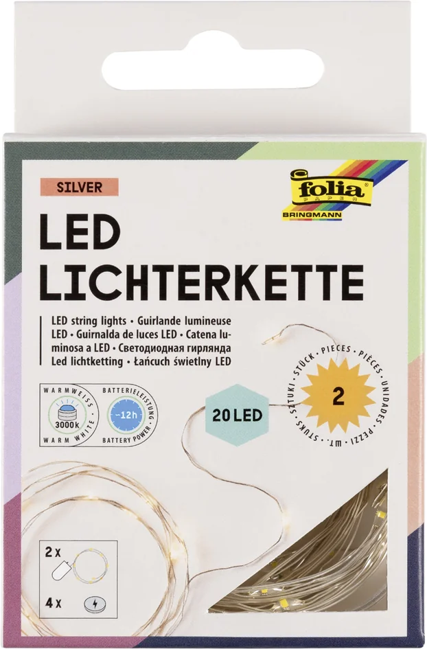 folia Guirlande lumineuse LED, fonctionne à pile, 20 LED - OEM 986