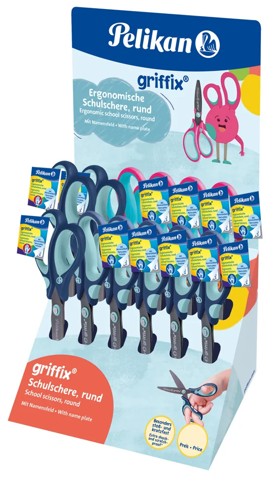 Pelikan Ciseaux écolier griffix, rond,présentoir de comptoir - OEM 300007869