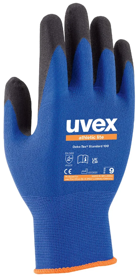 uvex Gants de travail athletic lite, bleu/anthracite, T. 12 - OEM 6002742