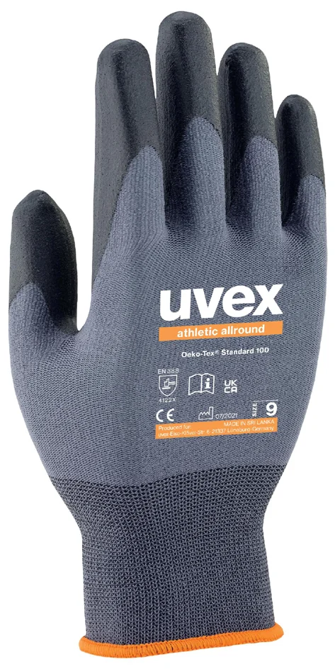 uvex Gants de travail man athletic allround, taille 6 - lot de 10 - OEM 6002806