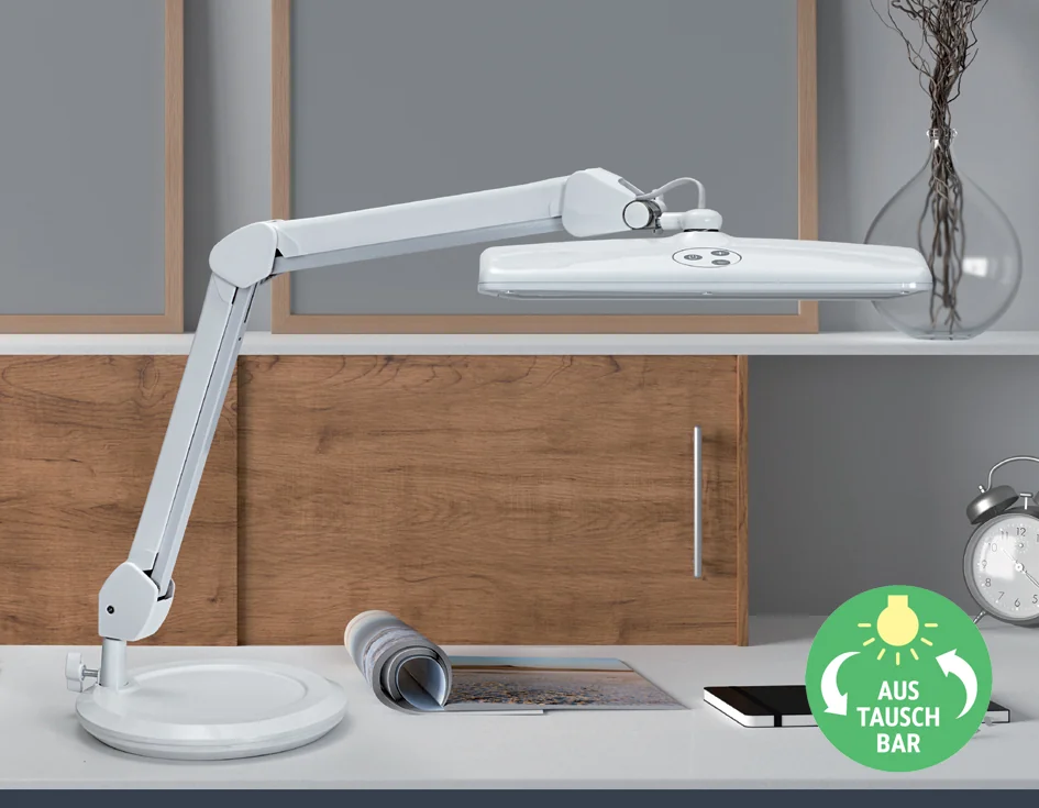 MAUL Lampe de travail LED MAULintro, socle, dimmable, blanc - OEM 8205902