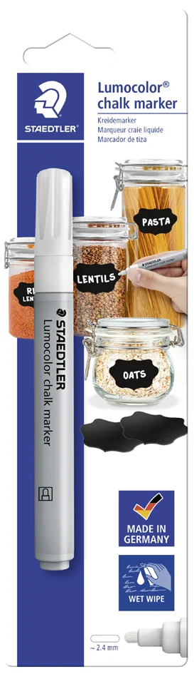 STAEDTLER Lumocolor Marqueur à la craie chalk marker, blanc - OEM 344-0 BK