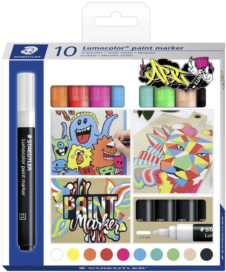 STAEDTLER Marqueur acrylique paint marker Lumocolor, étui - OEM 349 C5
