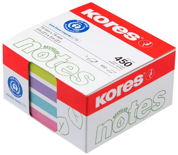 Kores Bloc-note adhésif Recycling 'Recycled Pastel Notes' - OEM N47463