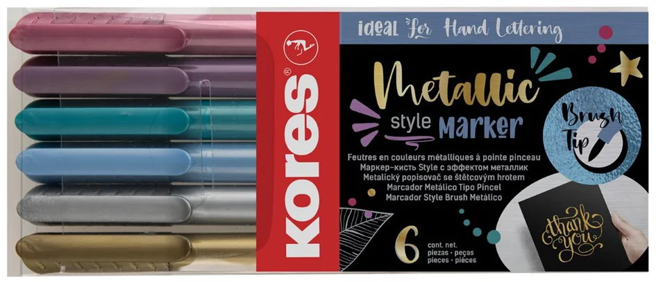 Kores Feutre Brush Tip Marker Metallic Style - OEM M21461 – Image 3