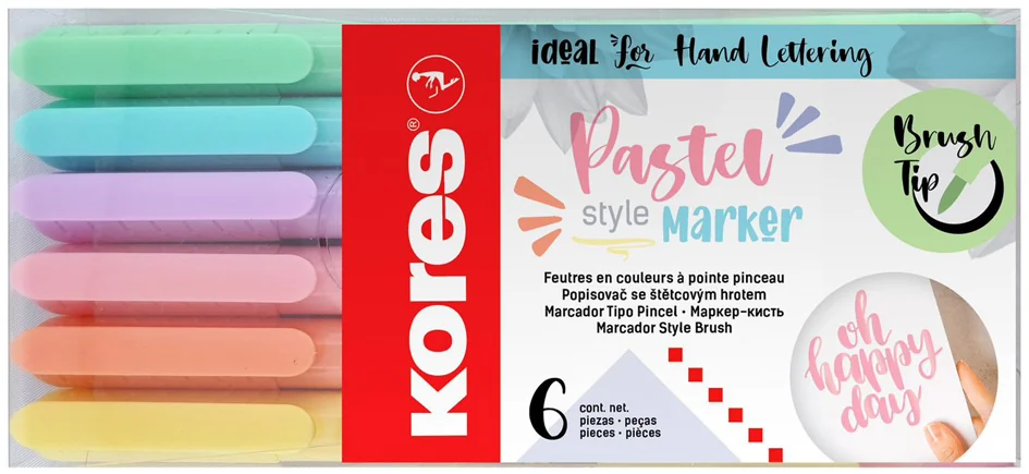 Kores Feutre Brush Tip Marker Pastel Style - OEM M21462