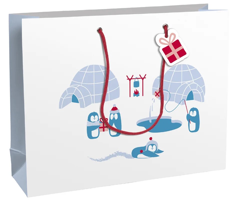 Clairefontaine Sac cadeau de Noël 'Pinguine', large - OEM X-30915-2C