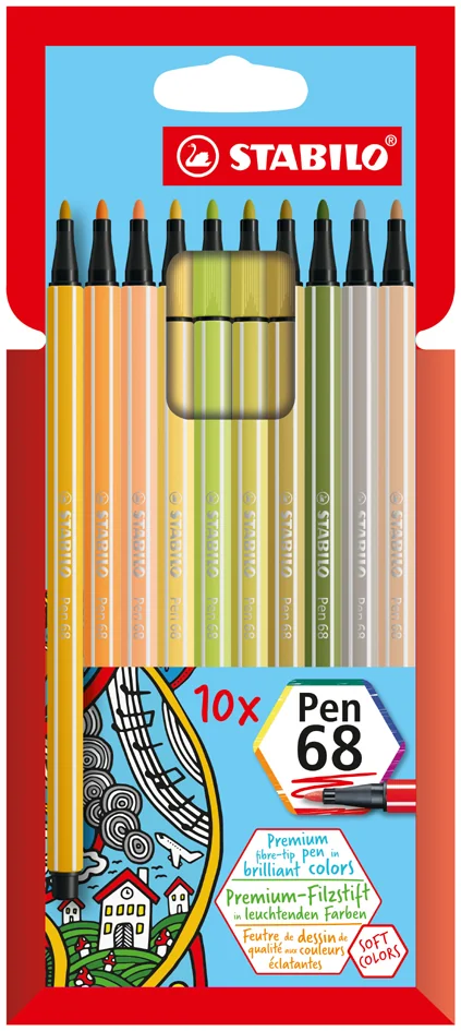 STABILO Feutre de coloriage Pen 68, étui carton de 18 - OEM 6818-22