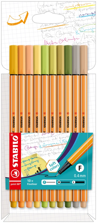 STABILO Feutre à pointe fine point 88, étui carton de 10 - OEM 8810-22