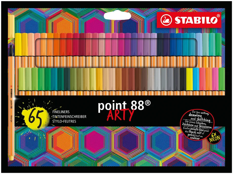 STABILO Feutre à pointe fine point 88 ARTY, étui de 65 - OEM 8865-21-20