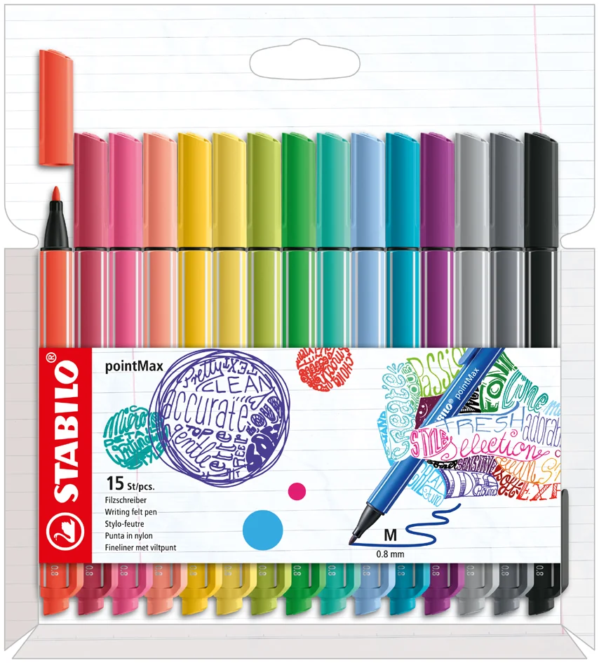 STABILO Stylo-feutre pointMax, étui carton de 18 - OEM 488/18-01