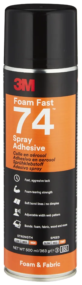3M Colle aérosol pour mousse FoamFast 74, 500 ml, orange - OEM 3100010212
