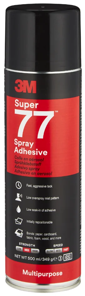 3M Colle aérosol Super 77, 500 ml, beige - OEM YP-2770-2235-3