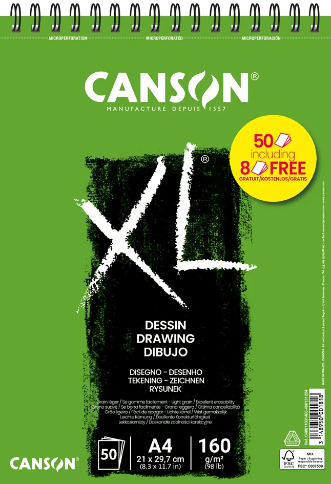 CANSON Bloc croquis et études 'XL DESSIN' Promo, A4 - OEM C40011001400