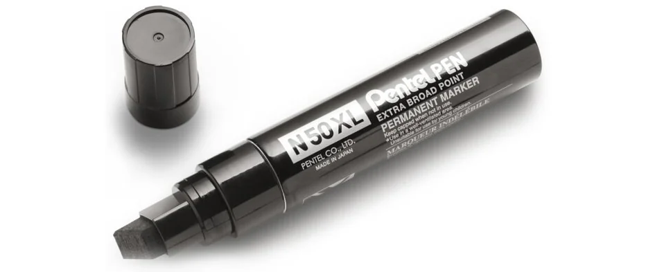 Pentel Marqueur permanent N50XL, pointe biseautée, noir - OEM N50XL-PRO1AEU