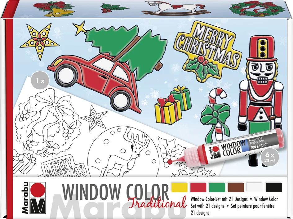 Marabu Kit Window Color 'XMAS Traditional', 6 x 25 ml - OEM 0406000013908