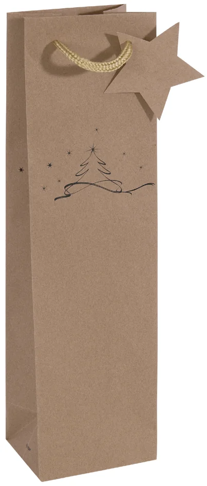 sigel Sac pour bouteille 'Christmas tree', carton kraft - OEM GT039