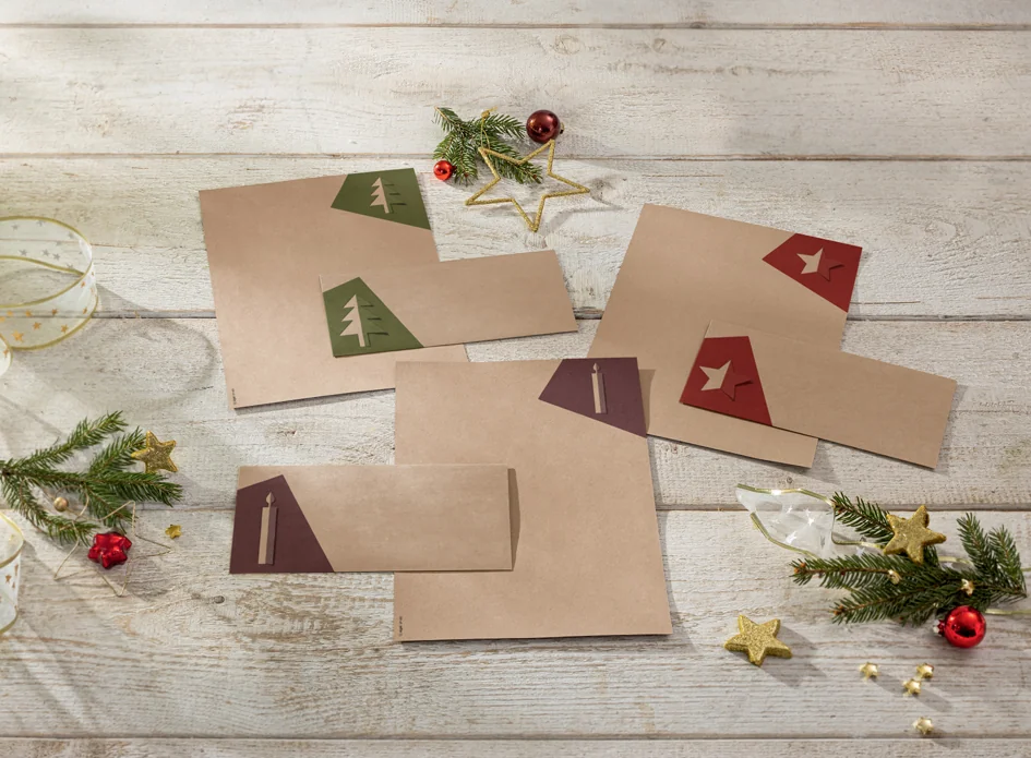sigel Set de papier à motif de Noël 'Cut-out style', A4 - OEM DP400