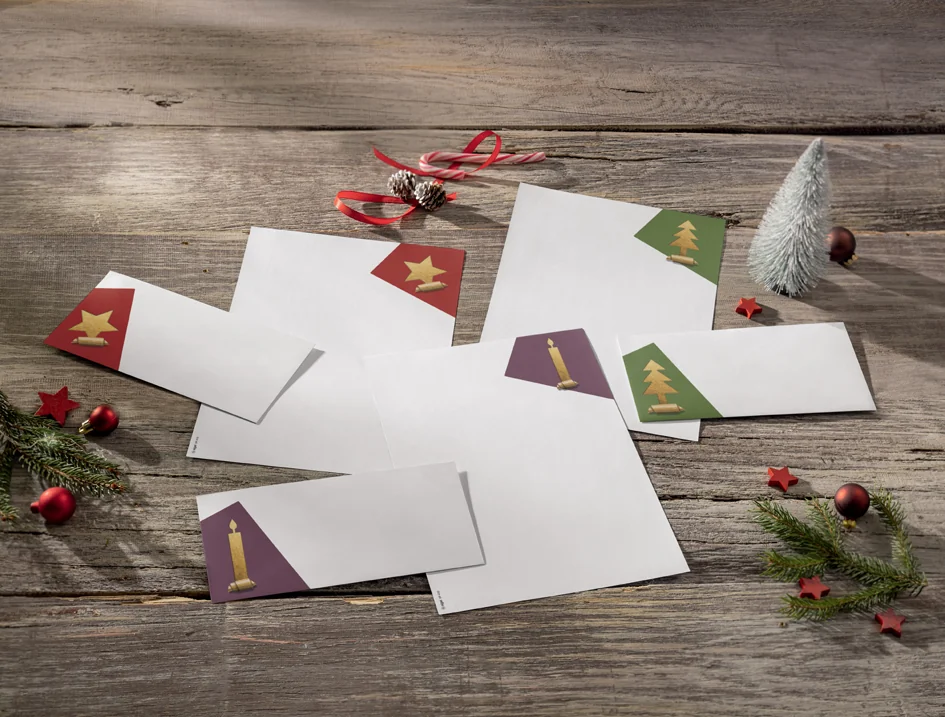 sigel Set d'enveloppes à motif de Noël 'Cut-out style', long - OEM DU257
