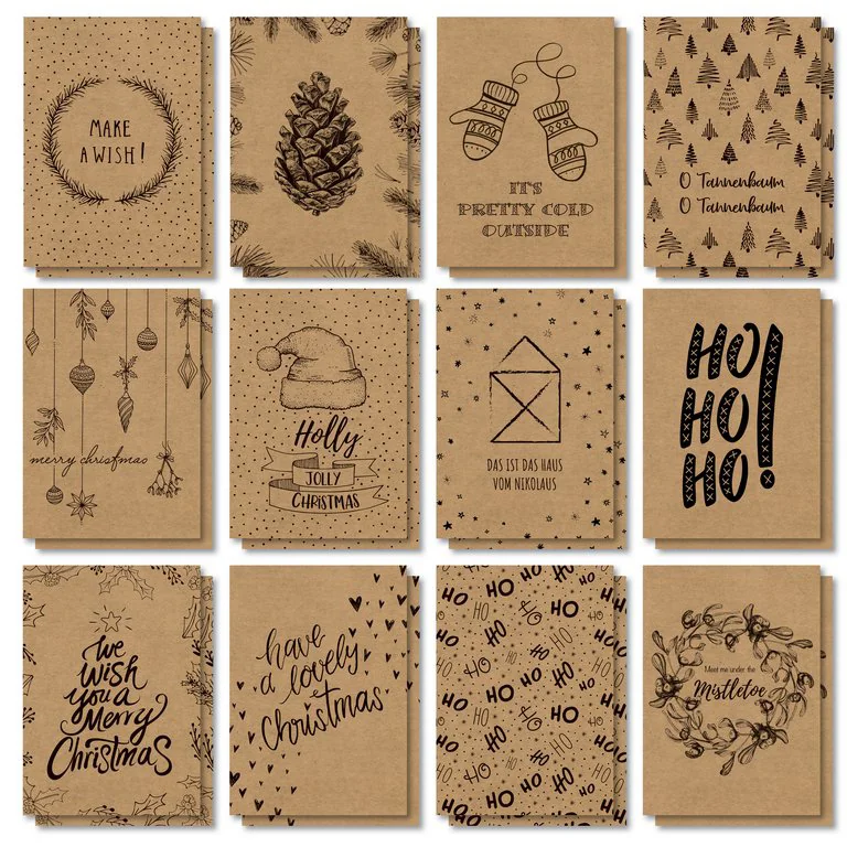 sigel Set de cartes postales de Noël 'Natural Christmas', A6 - OEM DS700