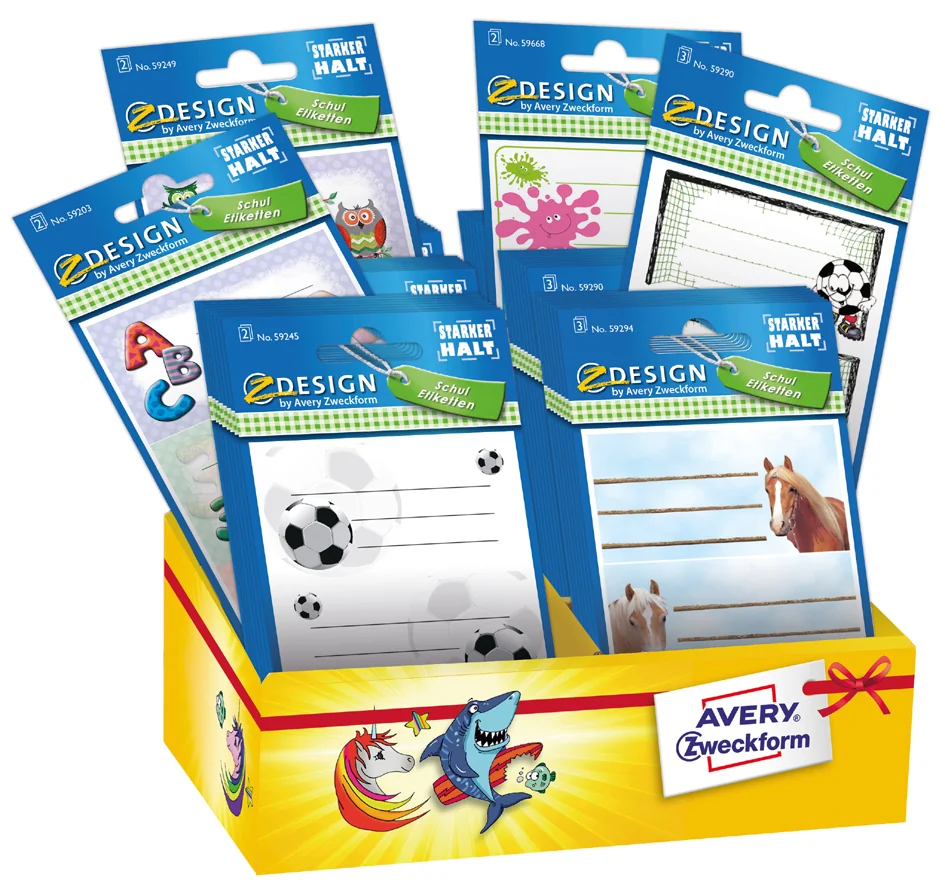 AVERY Zweckform ZDesign Assortiment étiquettes enfant SCHOOL - OEM 48669