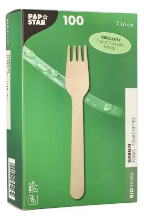 PAPSTAR Fourchette en bois 'pure', cirée, longueur: 160 mm - OEM 89117