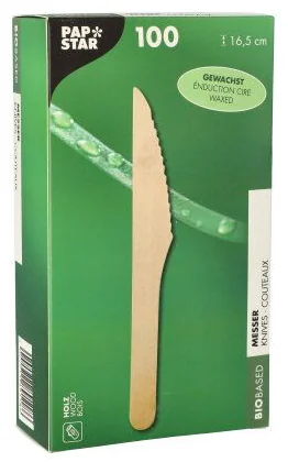 PAPSTAR Couteau en bois 'pure', ciré, longueur: 165 mm - OEM 89118