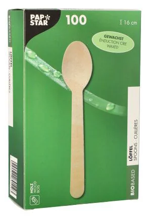 PAPSTAR Cuiller en bois 'pure', cirée, longueur: 160 mm - OEM 89119