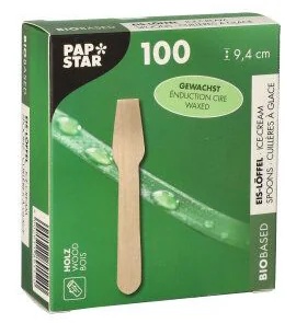 PAPSTAR Cuiller à glace en bois 'pure', cirée - OEM 89152