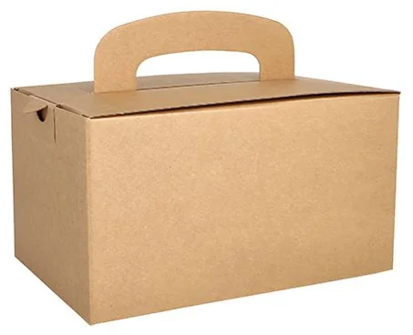 PAPSTAR Boîte repas 'pure', avec poignée de transport, brun - OEM 88980