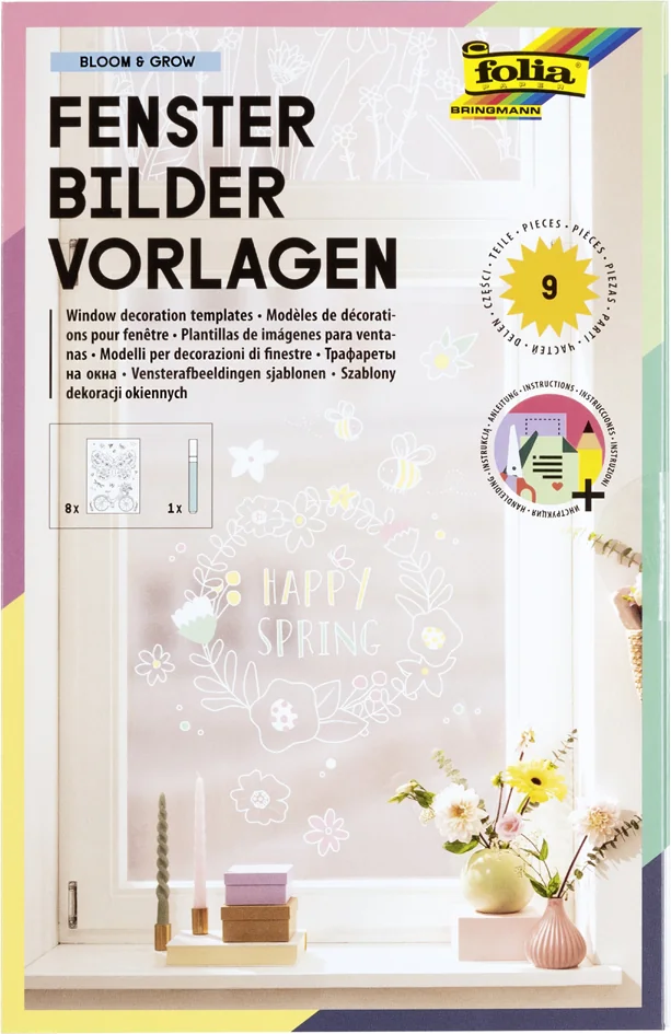 folia Modèles de décoration pour fenêtres 'BLOOM & GROW' - OEM 39239