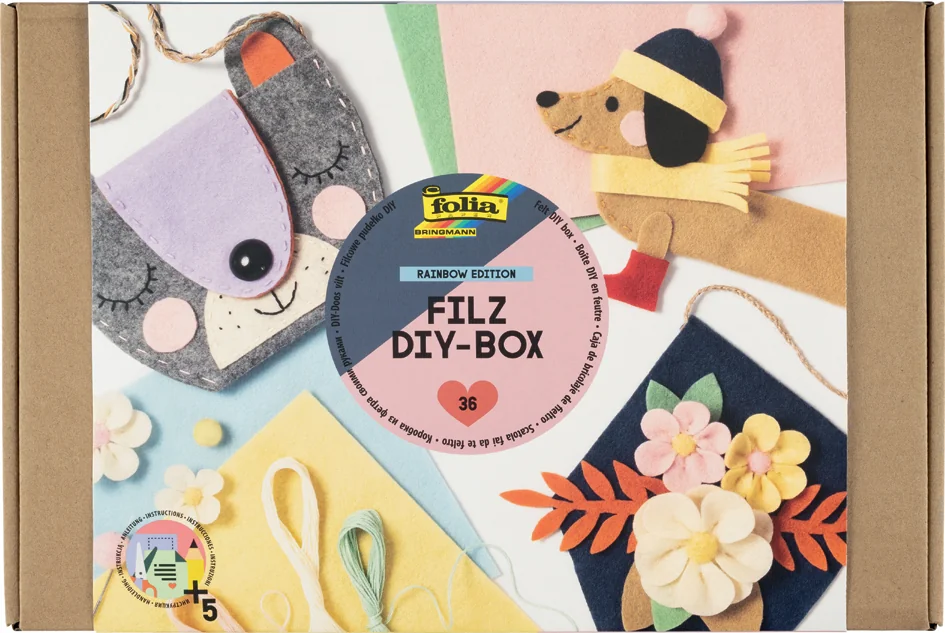 folia Boîte DIY en feutre Rainbow Edition, 36 pièces - OEM 9310